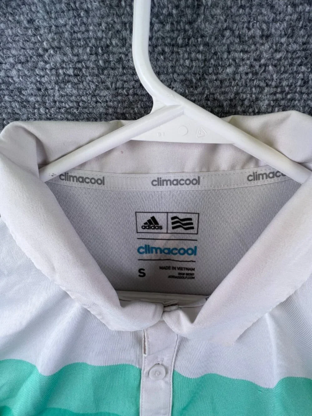 Adidas Golf Polo Climacool Short Sleeve Athletic Golf Shirt Mens Small White